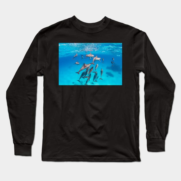 Spinner dolphins pod playing Long Sleeve T-Shirt by SCUBAddict